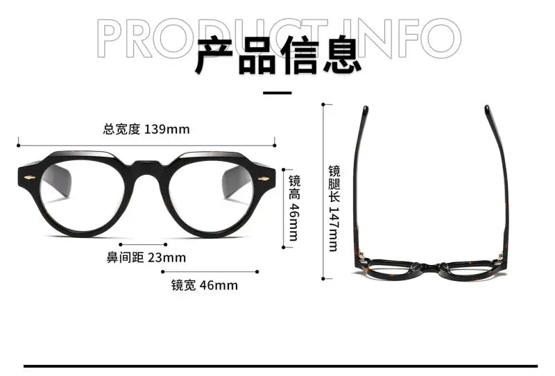 Unisex Round Full Rim Acetate Flat Top Prescription Glasses 23139 — view 2 | Rx Spectacle