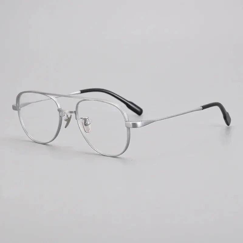Women's Oval Full Rim Titanium Double Bridge Prescription Glasses 399001 — view 5 | Rx Spectacle