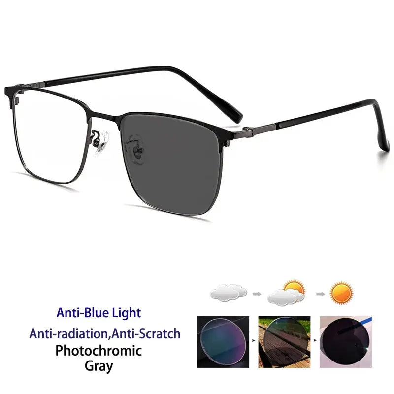 Women's Square Full Rim Alloy Reading Glasses 398619 — view 3 | Rx Spectacle