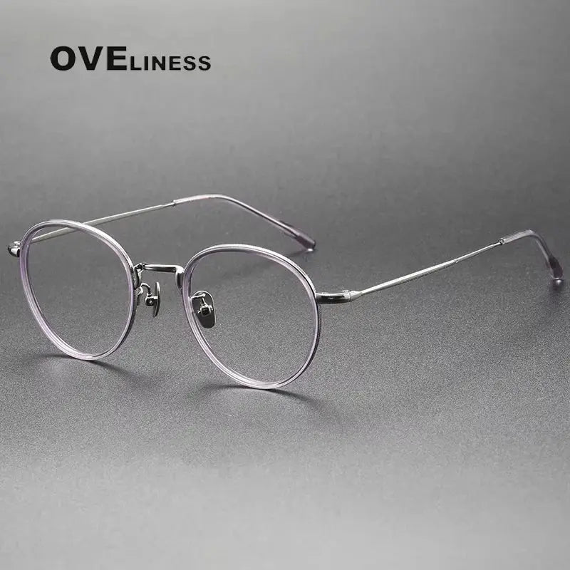 Women's Round Full Rim Titanium Prescription Glasses 85074 — view 3 | Rx Spectacle