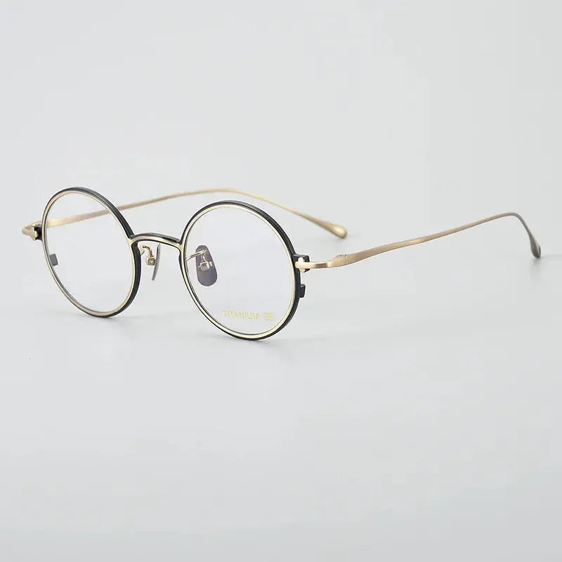 Unisex Round Full Rim Titanium Prescription Glasses 634142 — view 4 | Rx Spectacle