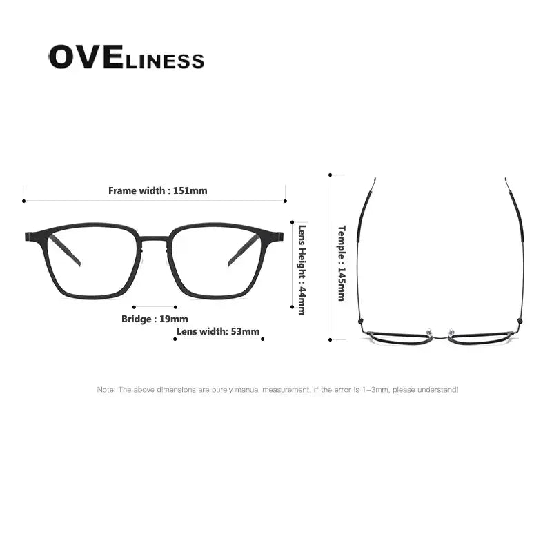 Unisex Square Full Rim Titanium Oversized Prescription Glasses 599749 — view 2 | Rx Spectacle