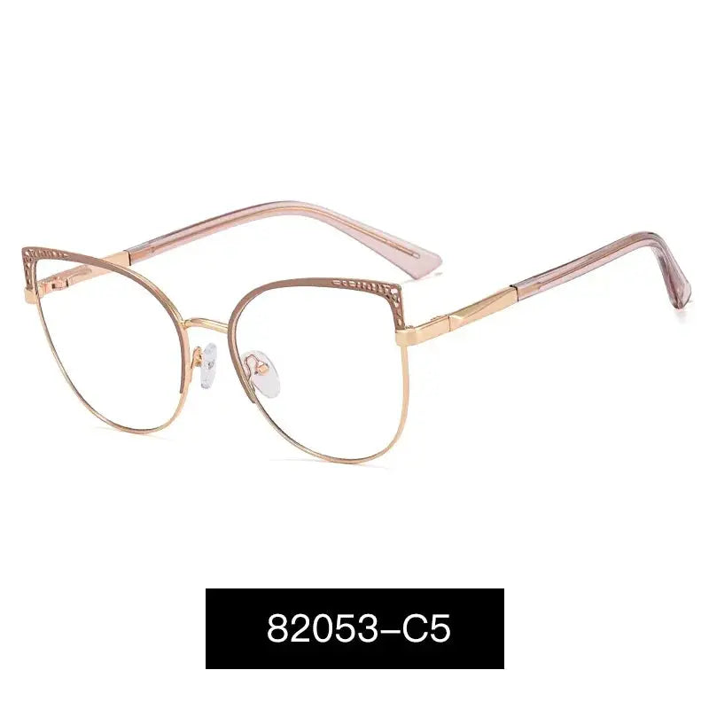 Women's Cat Eye Full Rim Alloy Prescription Glasses 82053 — view 7 | Rx Spectacle
