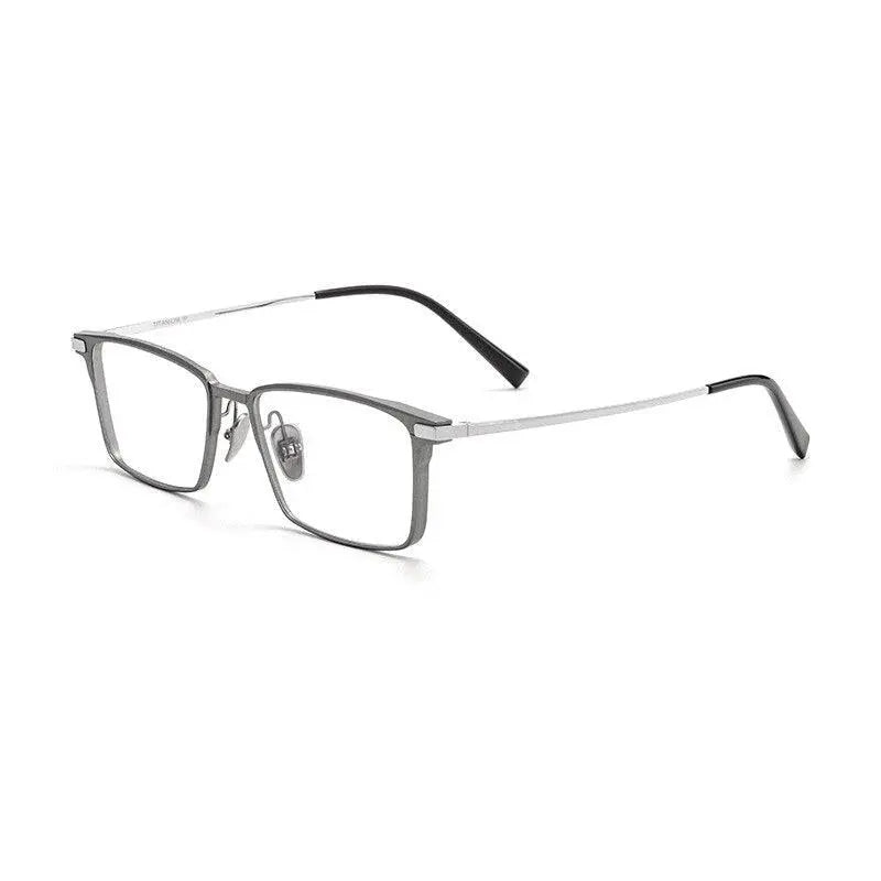 Men's Square Full Rim Titanium Prescription Glasses L8925m — view 4 | Rx Spectacle