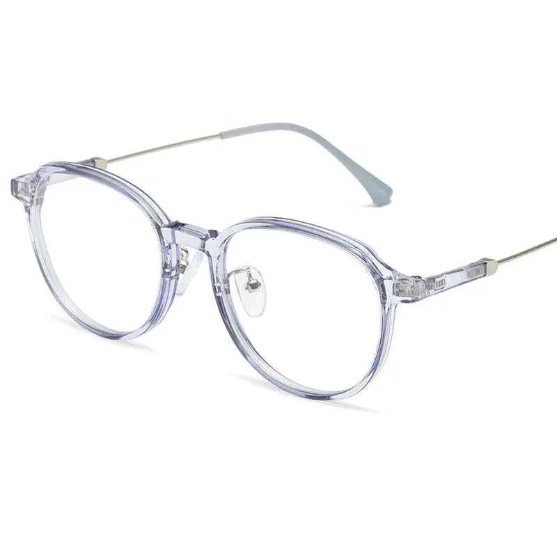 Unisex Round Full Rim Alloy Flat Top Prescription Glasses 81288 — view 4 | Rx Spectacle