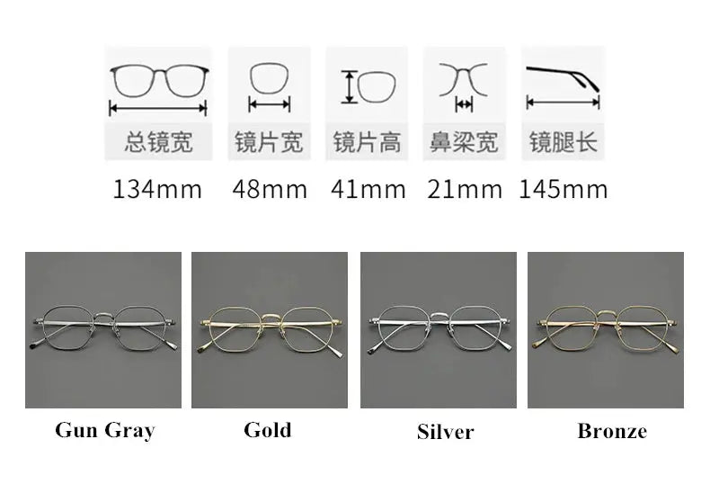 Women's Polygon Full Rim Titanium Prescription Glasses 320867 — view 2 | Rx Spectacle