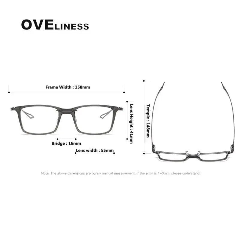 Unisex Square Full Rim Titanium Prescription Glasses — view 6 | Rx Spectacle