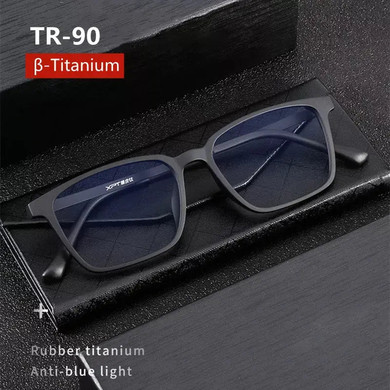 Unisex Square Full Rim Titanium Reading Glasses 98221 — view 1 | Rx Spectacle