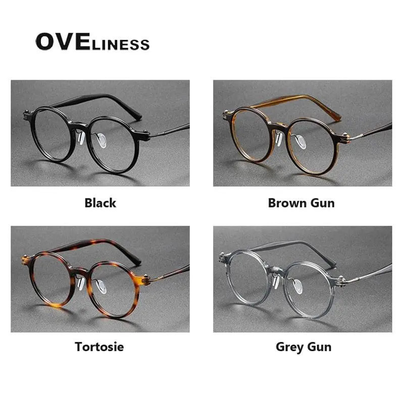 Unisex Round Full Rim Titanium Prescription Glasses 5886 — view 8 | Rx Spectacle