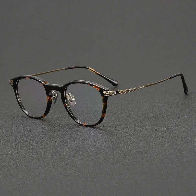 Women's Round Full Rim Titanium Prescription Glasses 722401 — view 3 | Rx Spectacle