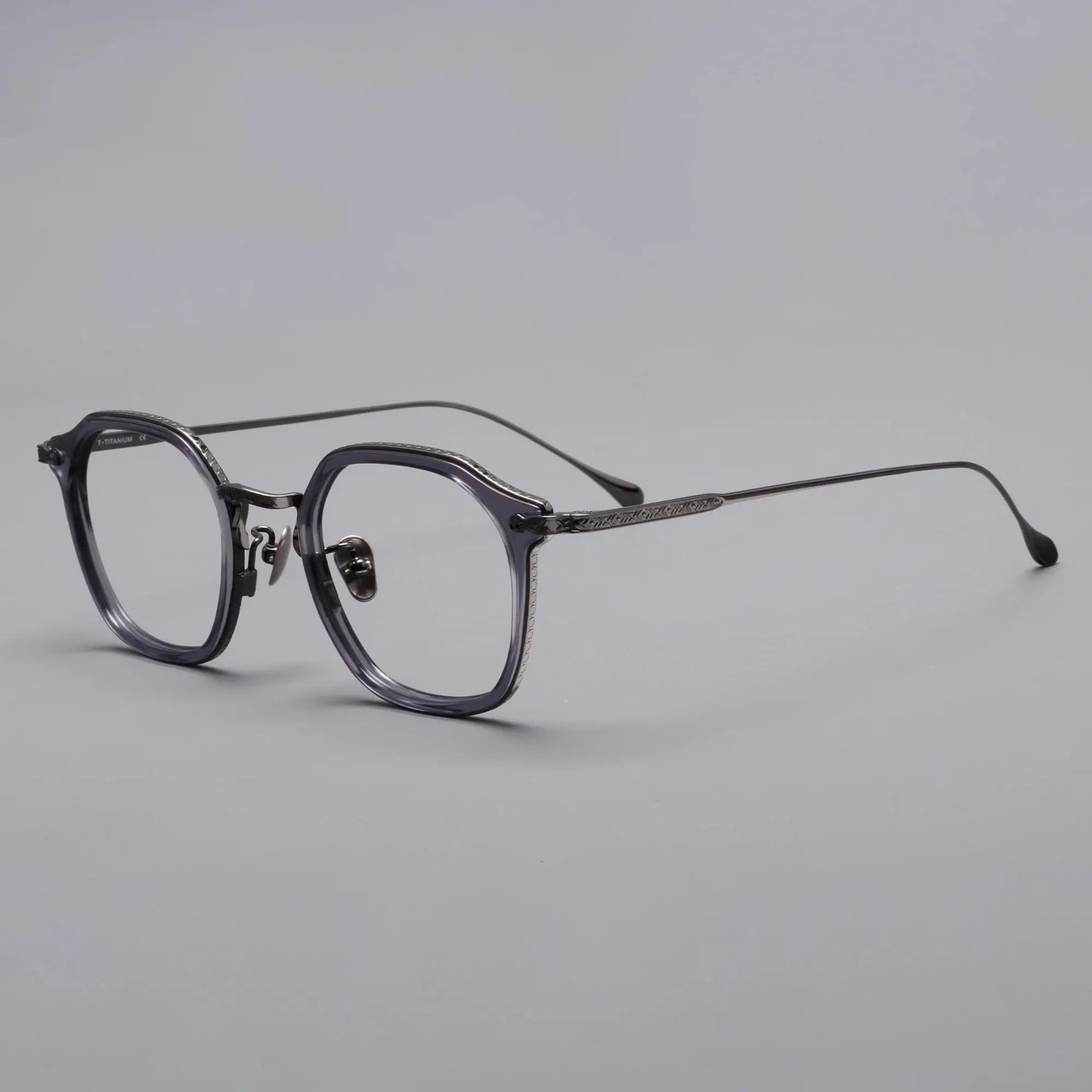 Unisex Square Full Rim Titanium Prescription Glasses 396108 — view 6 | Rx Spectacle