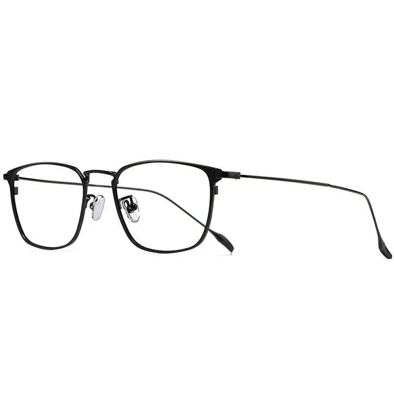 Men's Square Full Rim Titanium Prescription Glasses W8083 — view 7 | Rx Spectacle