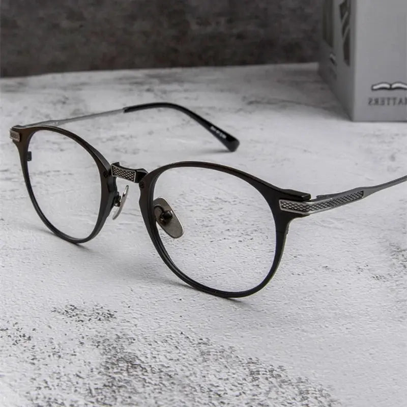 Unisex Oval Full Rim Titanium Prescription Glasses 92078 — view 1 | Rx Spectacle