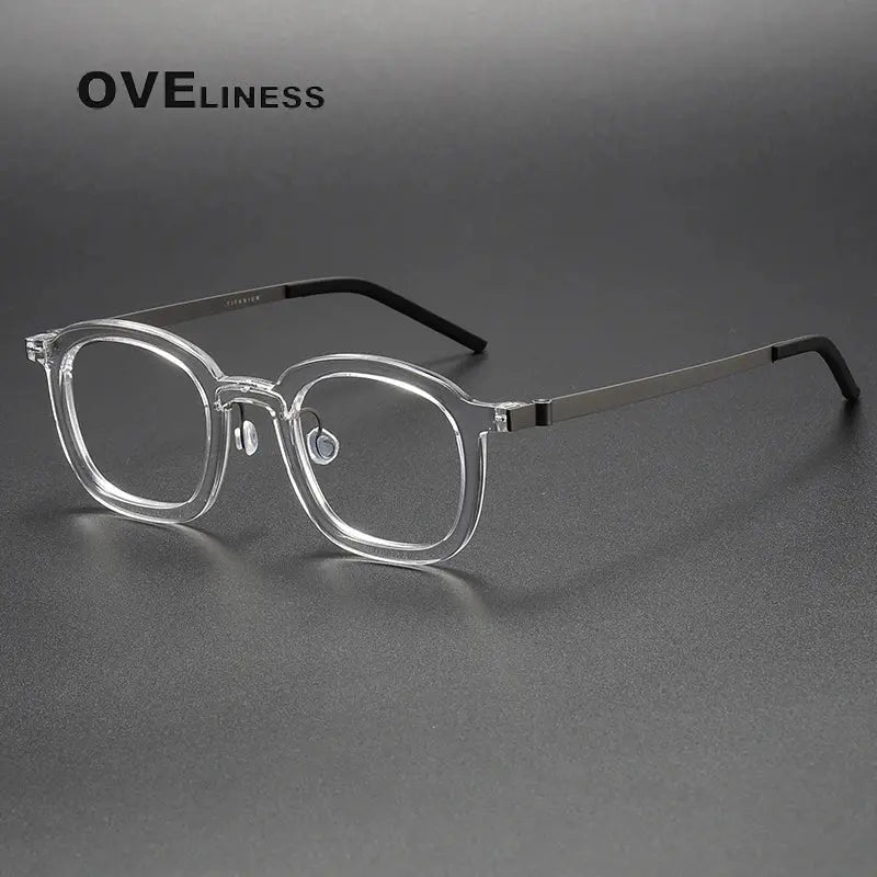 Unisex Square Full Rim Titanium Prescription Glasses 1050 — view 7 | Rx Spectacle