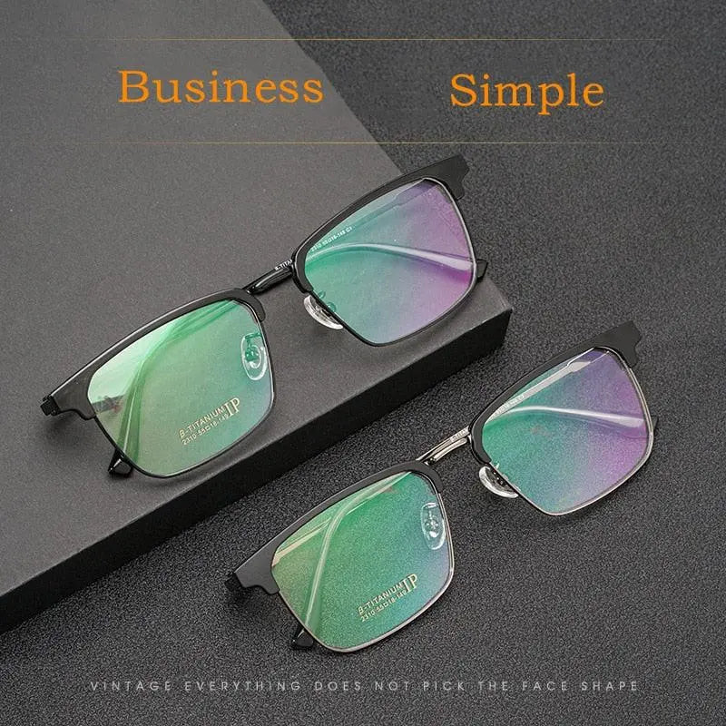 Men's Square Full Rim Titanium Prescription Glasses 2310yj — view 9 | Rx Spectacle