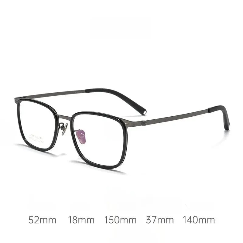 Unisex Square Full Rim Titanium Prescription Glasses 26031 — view 4 | Rx Spectacle