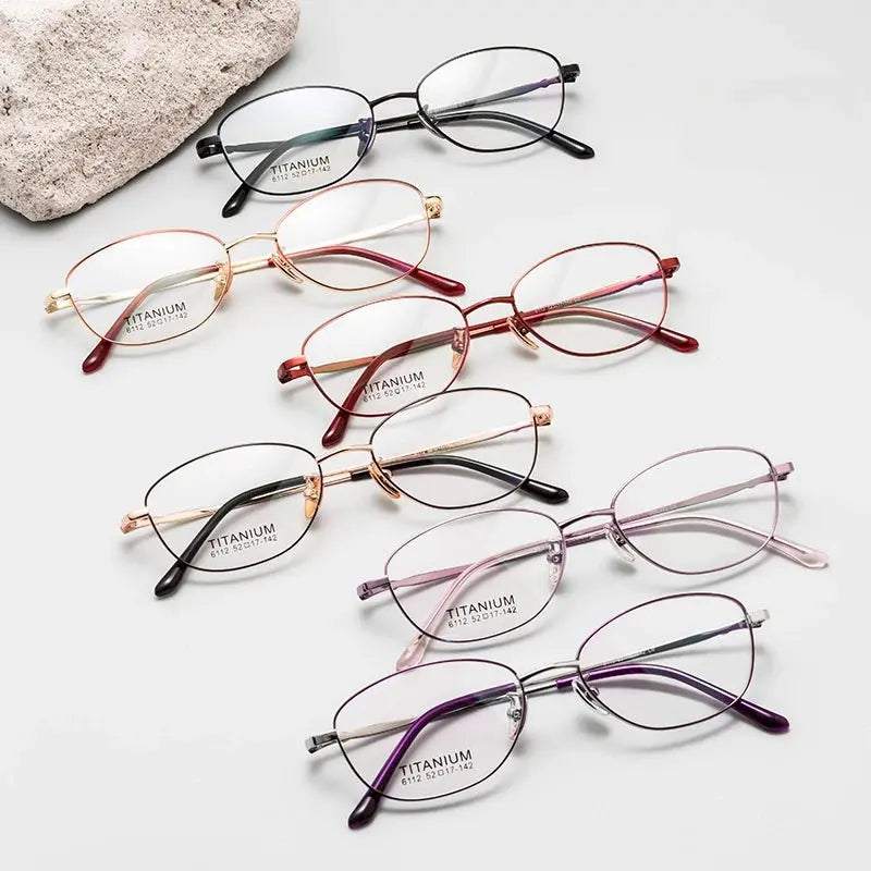 Women's Oval Full Rim Alloy Prescription Glasses 6112 — view 3 | Rx Spectacle