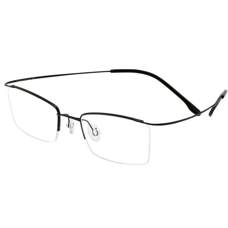 Men's Rectangular Semi-Rimless Titanium Prescription Glasses 30004 — view 3 | Rx Spectacle