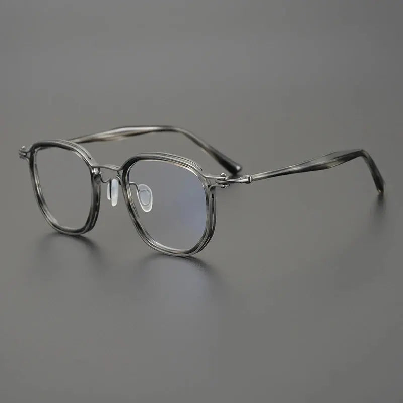 Unisex Square Full Rim Titanium Oversized Prescription Glasses 25865 — view 3 | Rx Spectacle