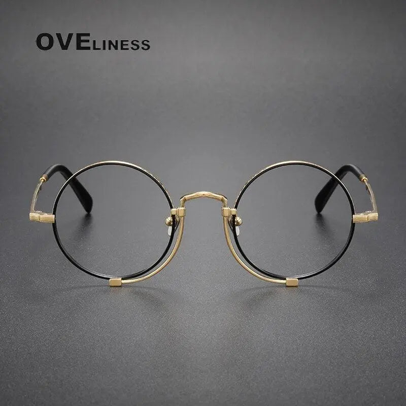 Unisex Round Full Rim Titanium Prescription Glasses 1013h — view 10 | Rx Spectacle