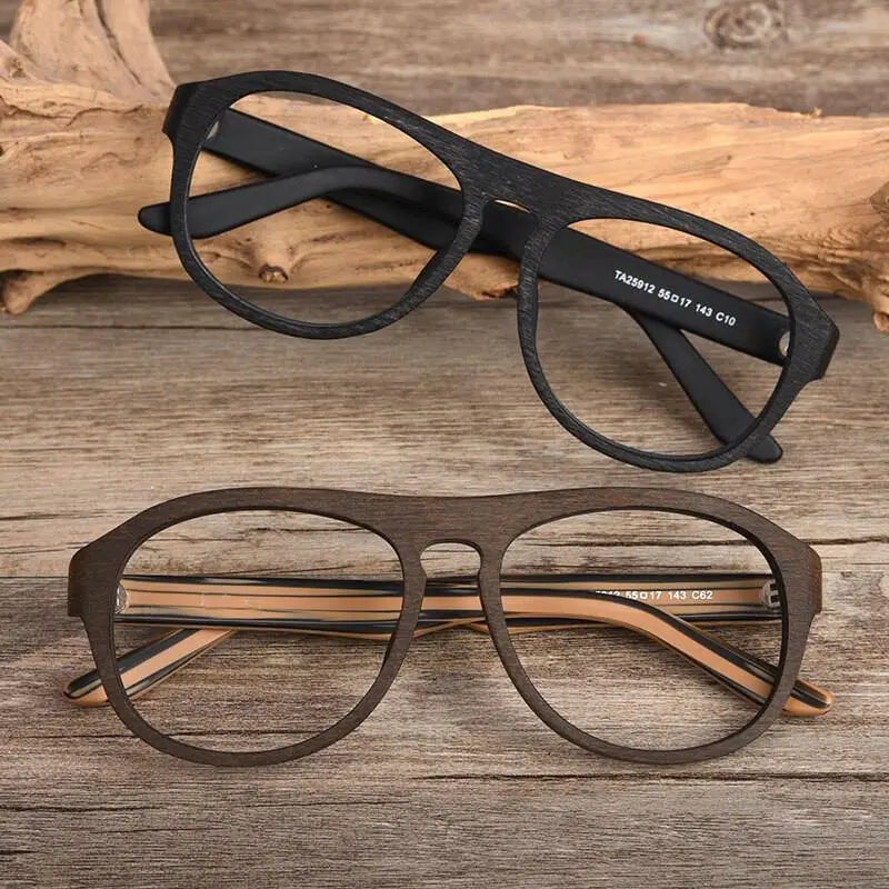 Unisex Square Full Rim Wood Prescription Glasses Ta25912 — view 8 | Rx Spectacle