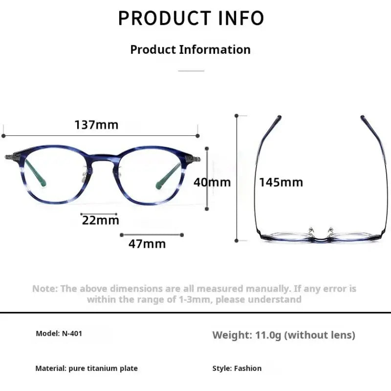 Women's Round Full Rim Titanium Prescription Glasses 722401 — view 2 | Rx Spectacle