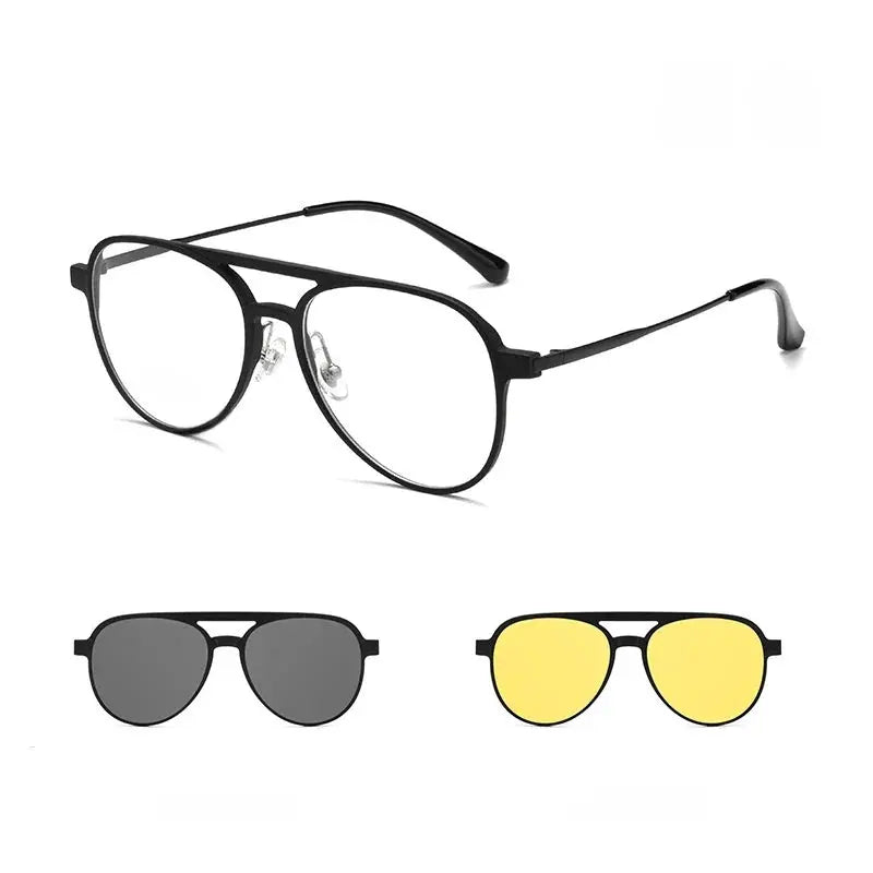 Women's Round Full Rim Titanium Clip-On Prescription Glasses 930077 — view 3 | Rx Spectacle