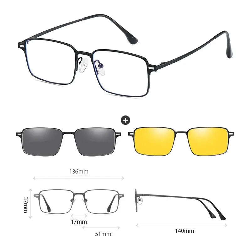 Women's Square Full Rim Titanium Prescription Glasses 414819 — view 14 | Rx Spectacle