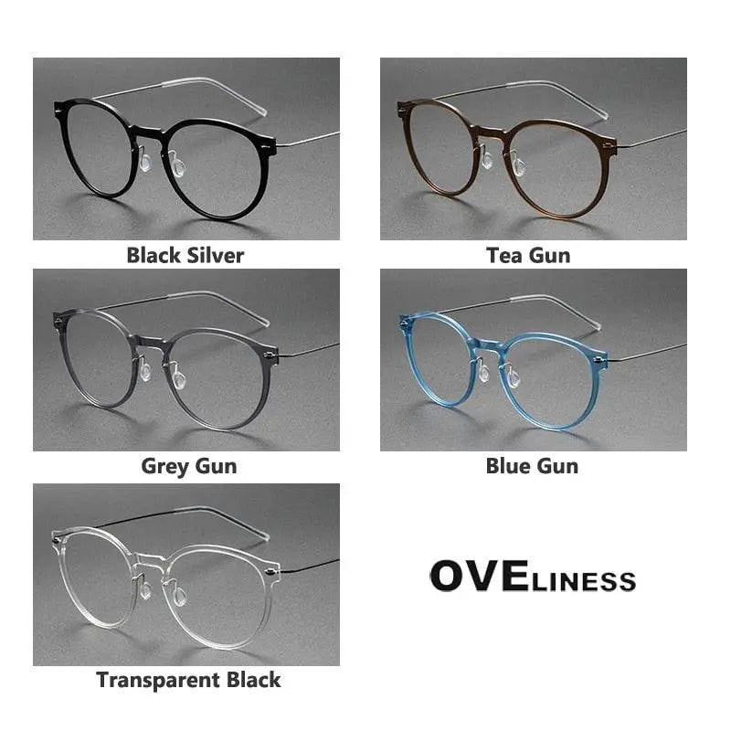 Unisex Round Full Rim Titanium Prescription Glasses 6603 — view 11 | Rx Spectacle