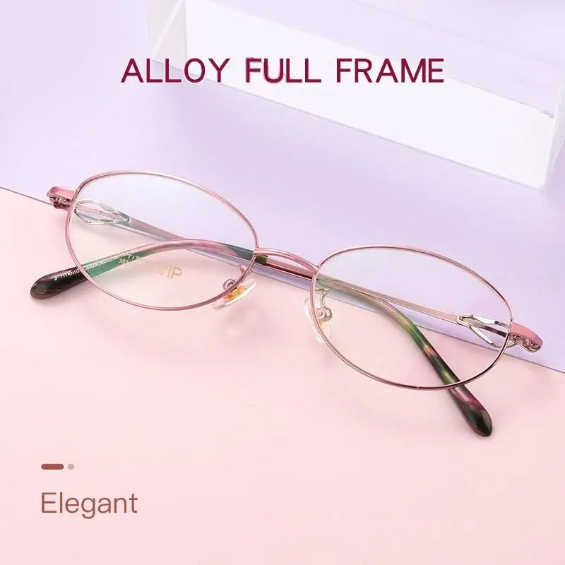 Women's Oval Full Rim Alloy Prescription Glasses 3524X — view 9 | Rx Spectacle