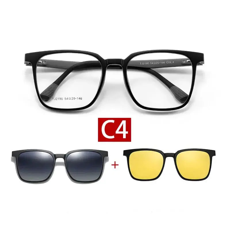 Men's Square Full Rim Acetate Clip-On Prescription Glasses 219000 — view 6 | Rx Spectacle