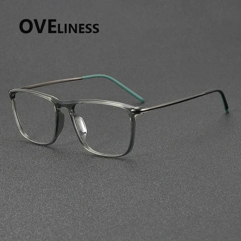 Unisex Square Full Rim Titanium Prescription Glasses 72349 — view 6 | Rx Spectacle