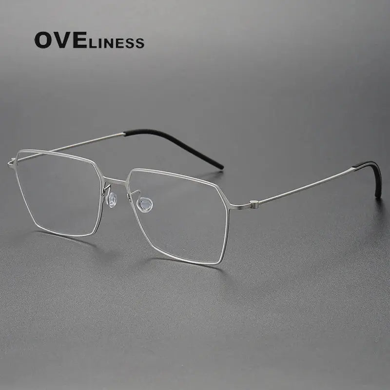 Unisex Square Full Rim Titanium Flat Top Prescription Glasses O5514 — view 2 | Rx Spectacle