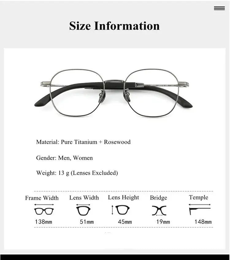 Unisex Square Full Rim Titanium Prescription Glasses 312330 — view 2 | Rx Spectacle