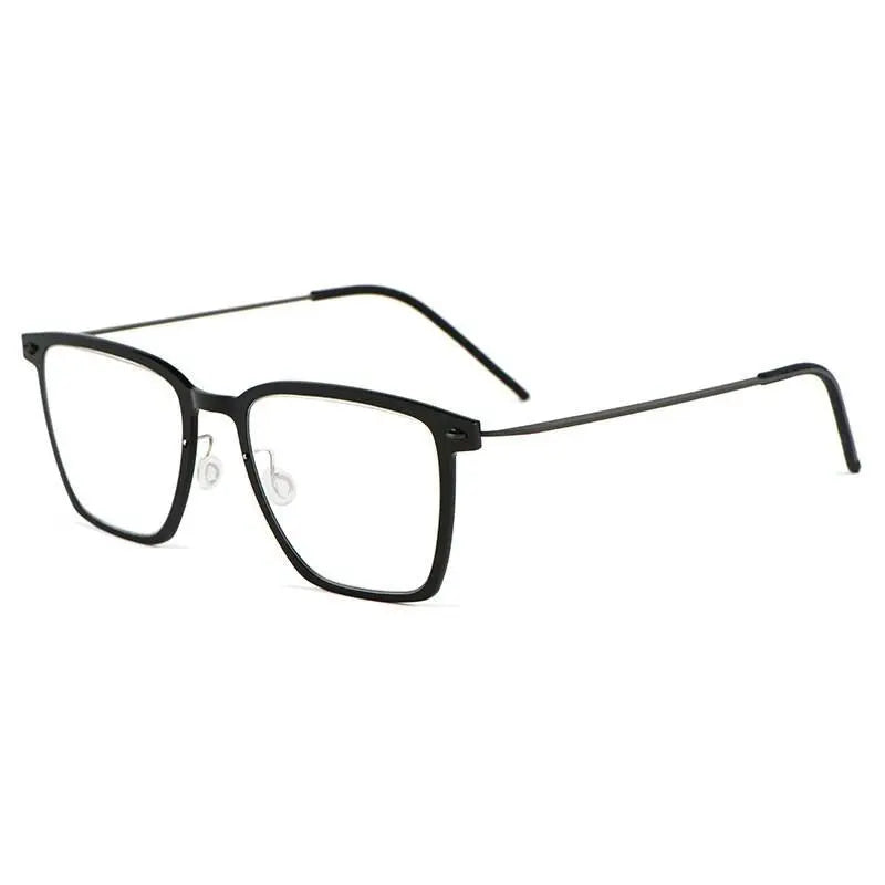 Unisex Square Full Rim Titanium Screwless Prescription Glasses 6554nd — view 3 | Rx Spectacle