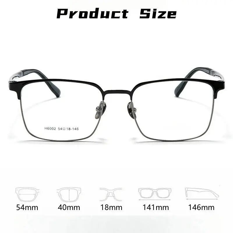 Men's Square Full Rim Alloy Prescription Glasses 46002 — view 2 | Rx Spectacle