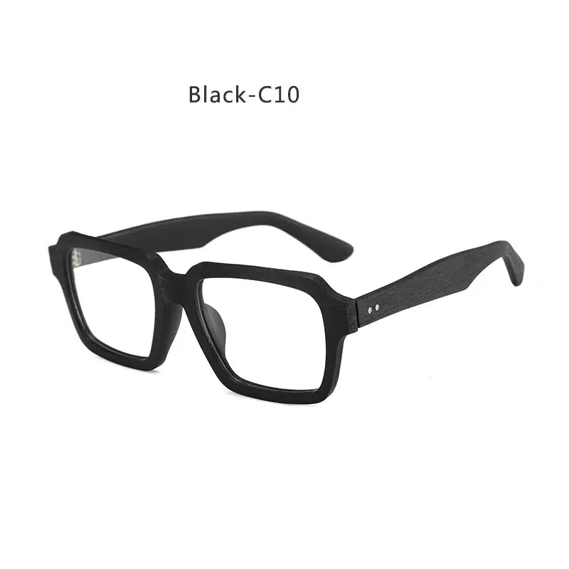 Men's Square Full Rim Wood Prescription Glasses 8184 — view 9 | Rx Spectacle
