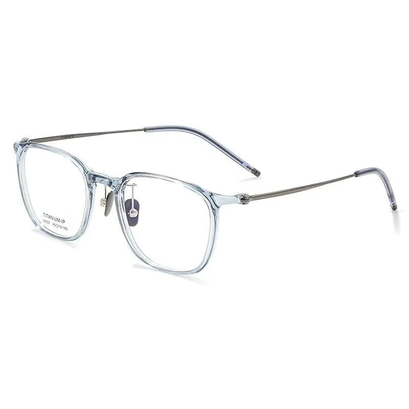 Unisex Square Full Rim Titanium Prescription Glasses L9107 — view 6 | Rx Spectacle