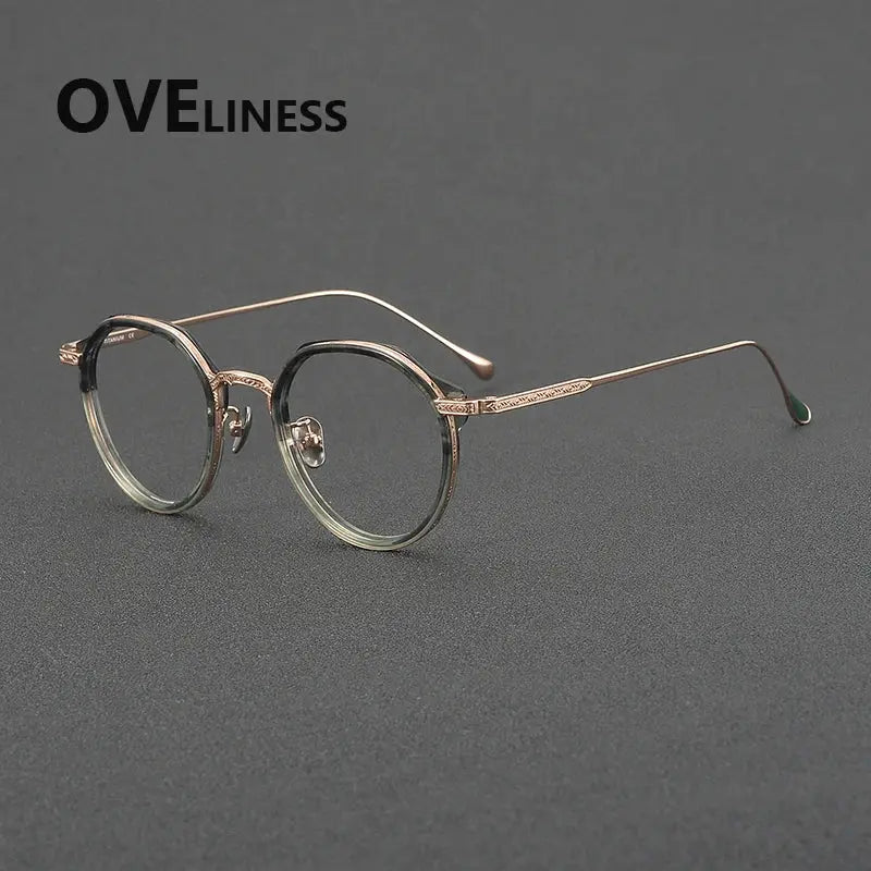 Unisex Round Full Rim Titanium Prescription Glasses 32904 — view 6 | Rx Spectacle