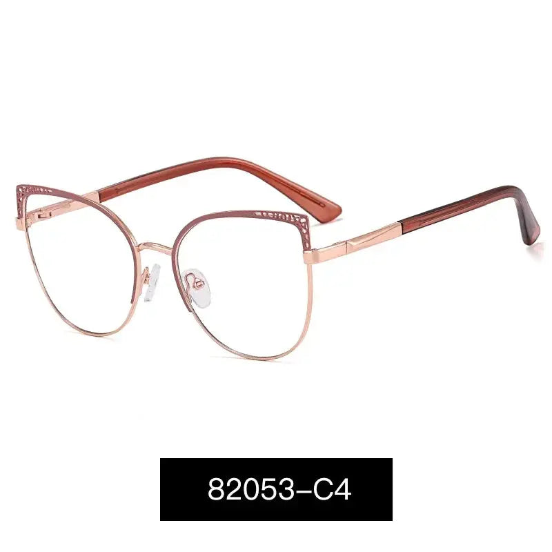Women's Cat Eye Full Rim Alloy Prescription Glasses 82053 — view 6 | Rx Spectacle