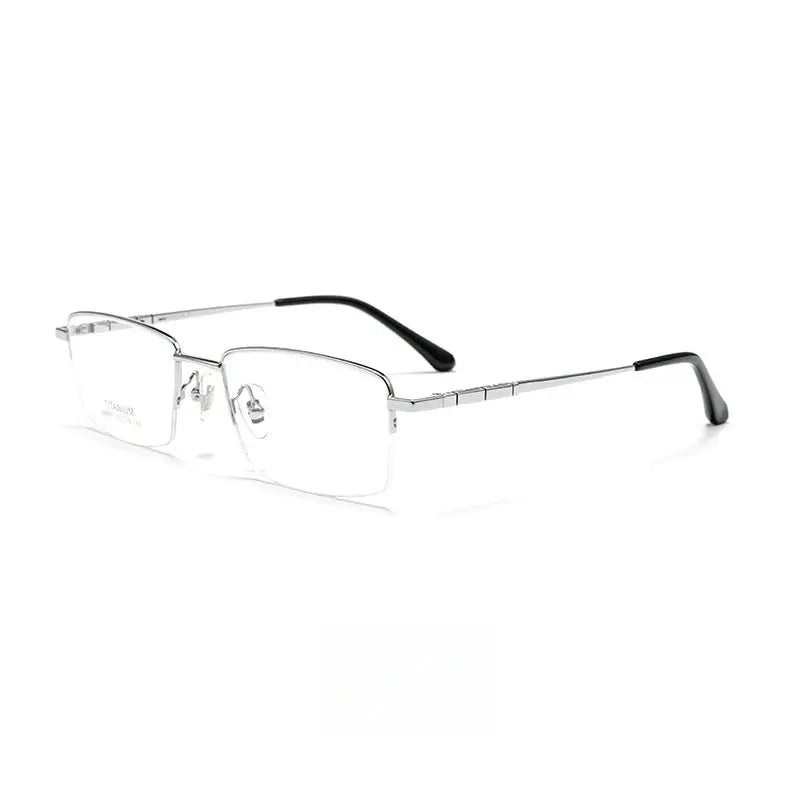 Women's Square Semi-Rimless Titanium Prescription Glasses 69902 — view 6 | Rx Spectacle