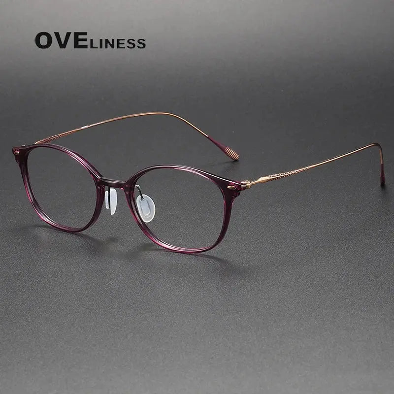Women's Oval Full Rim Titanium Prescription Glasses 36854 — view 3 | Rx Spectacle