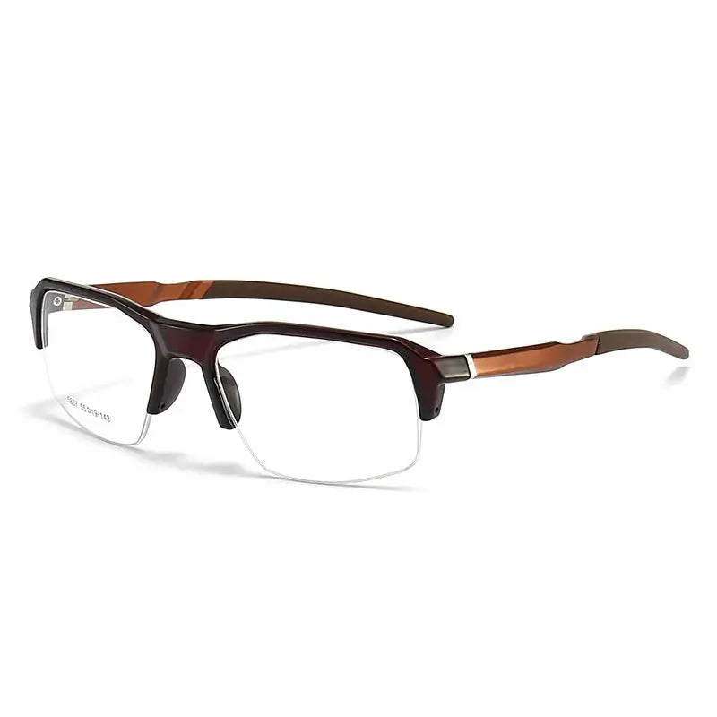 Unisex Square Semi-Rimless TR90 Sports Glasses 58578 — view 9 | Rx Spectacle