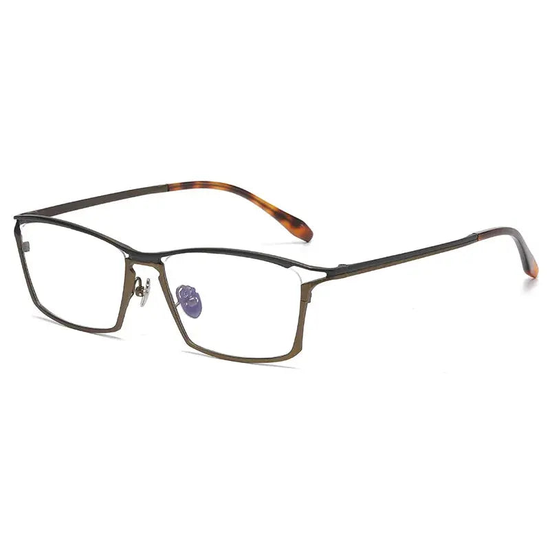 Unisex Square Full Rim Titanium Oversized Prescription Glasses 636885 — view 4 | Rx Spectacle