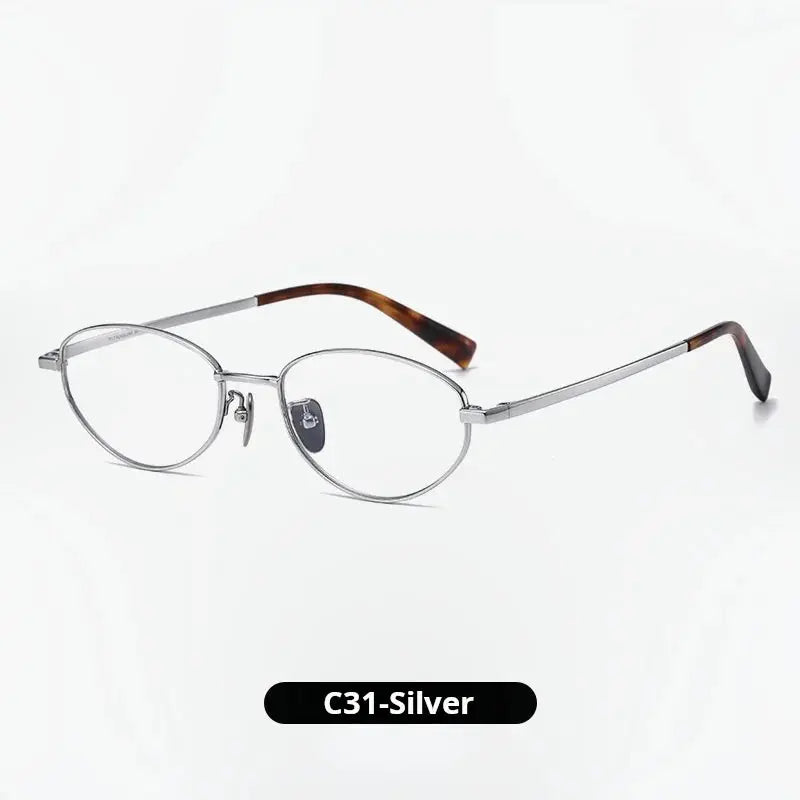 Unisex Oval Full Rim Titanium Prescription Glasses 77003 — view 3 | Rx Spectacle