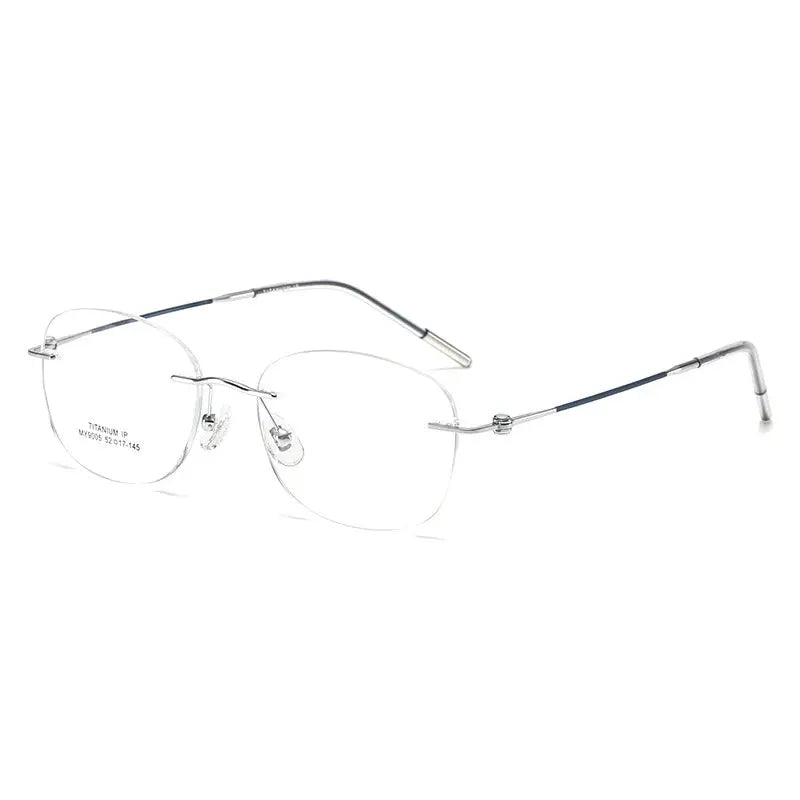 Women's Oval Rimless Titanium Prescription Glasses 69005 — view 5 | Rx Spectacle