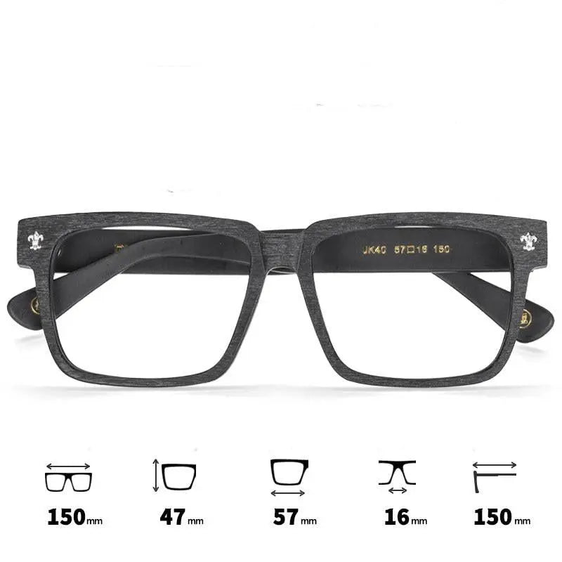 Unisex Square Full Rim Wood Oversized Prescription Glasses Jk040 — view 3 | Rx Spectacle