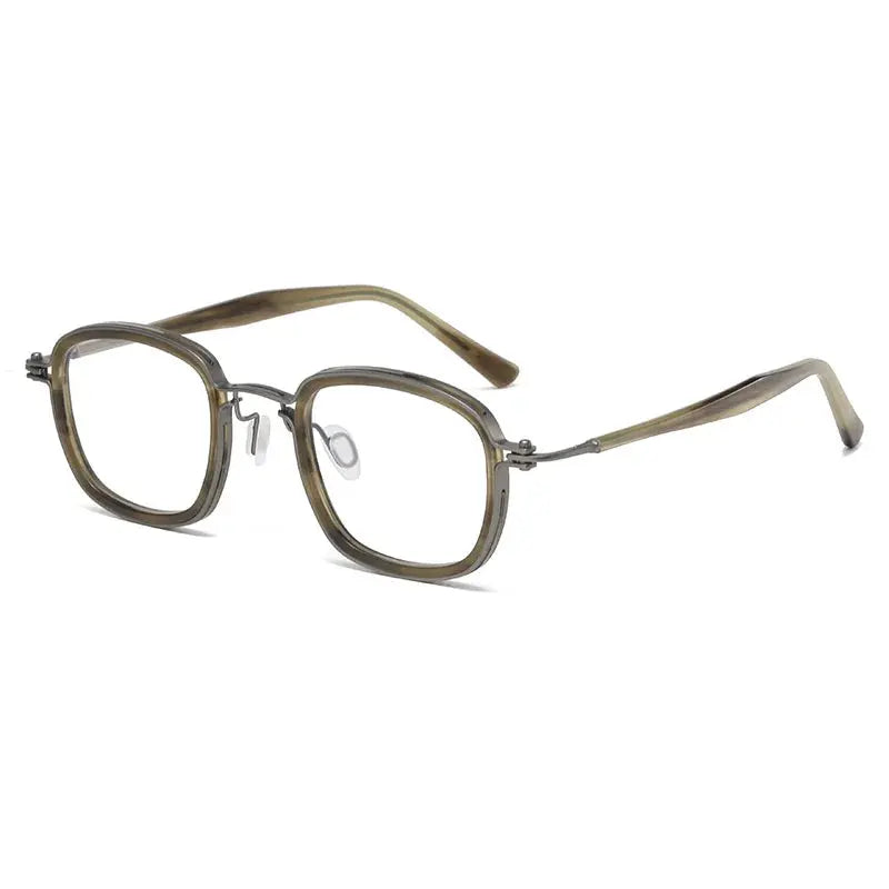 Unisex Square Full Rim Titanium Prescription Glasses 195863 — view 4 | Rx Spectacle
