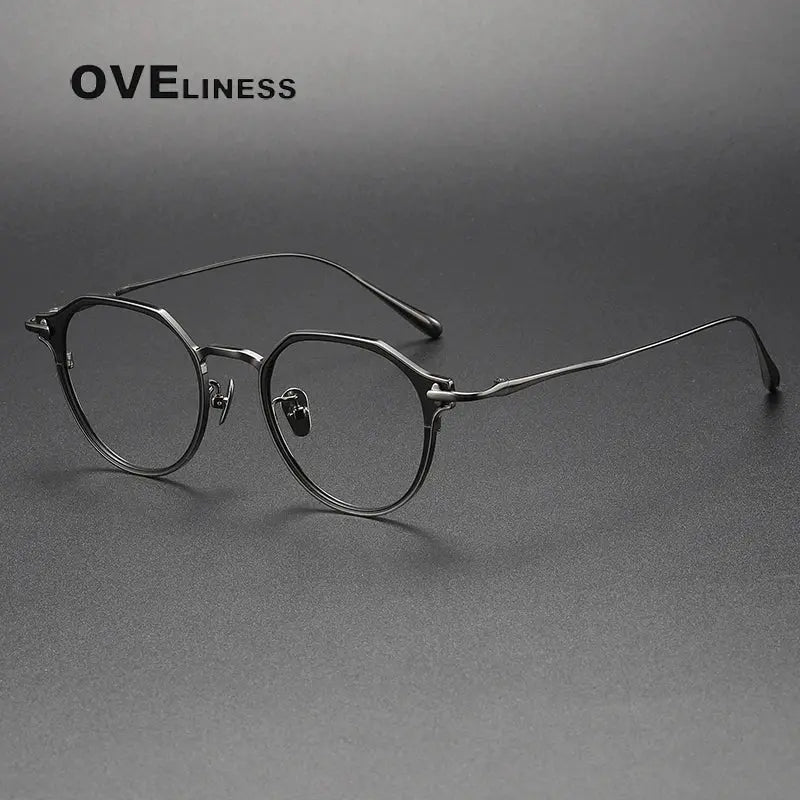 Unisex Polygon Full Rim Titanium Prescription Glasses 4821 — view 9 | Rx Spectacle