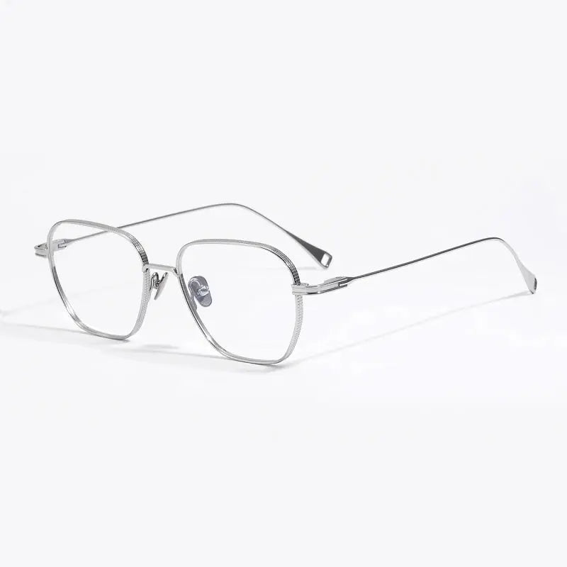 Unisex Square Full Rim Titanium Prescription Glasses 49013 — view 3 | Rx Spectacle
